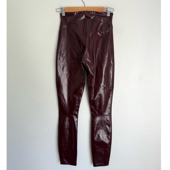 Spanx Faux Patent Leather Leggings in Ruby Red - Picture 8 of 10